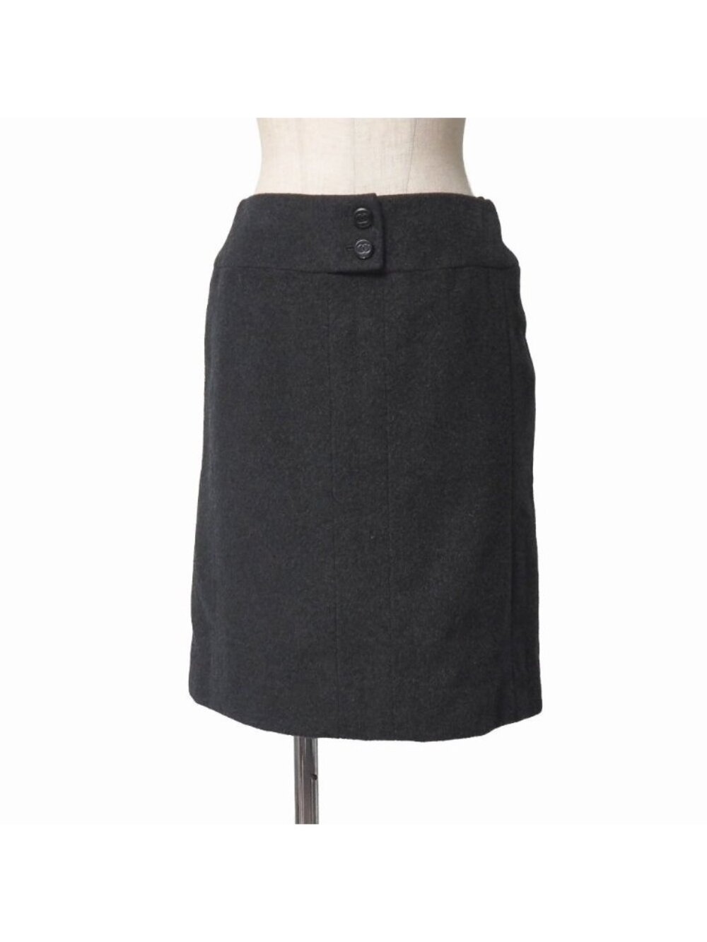 Chanel Vintage Skirt 38 CC Logo Button